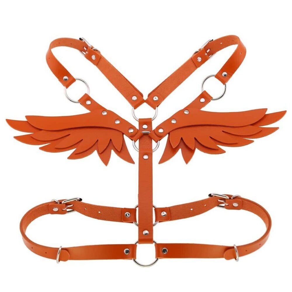 1156 Punk Angel Wings Body Chest Harness Waist Belt Suspenders for Rave